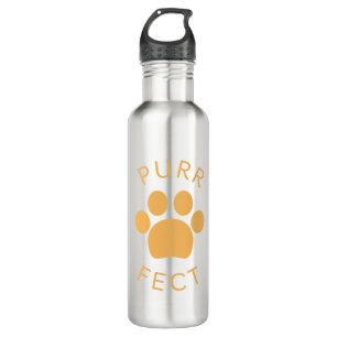 Cat Perfect Orange Purr Paw Print 710 Ml Water Bottle