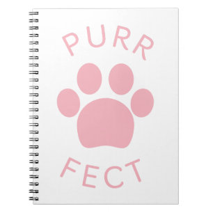 Cat Perfect Pink Purr Paw Print Notebook