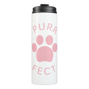 Cat Perfect Pink Purr Paw Print Thermal Tumbler
