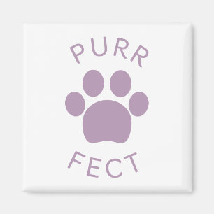Cat Perfect Purple Purr Paw Print Magnet