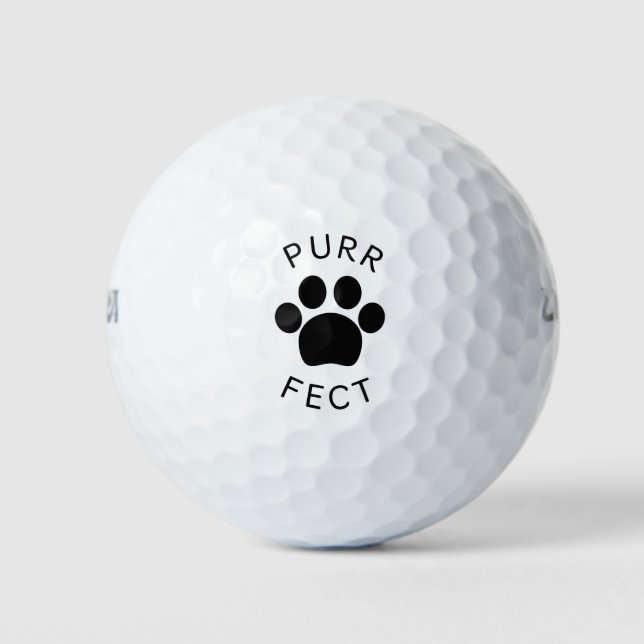Cat Perfect Purr Paw Print Golf Balls (Front)