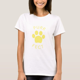 Cat Perfect Yellow Purr Paw Print T-Shirt