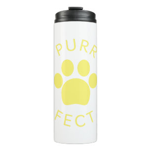 Cat Perfect Yellow Purr Paw Print Thermal Tumbler