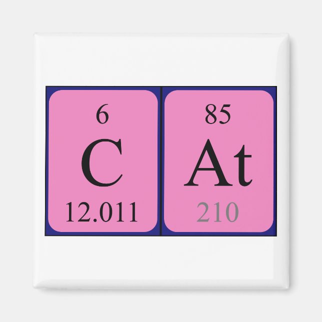 Cat periodic table name magnet (Front)