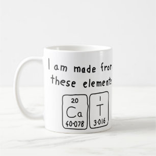 Cat periodic table name mug