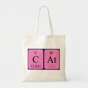 Cat periodic table name tote bag