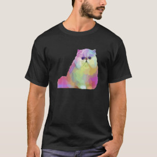 Cat Persian Cat Womens Colourful Persian Cat Men T-Shirt