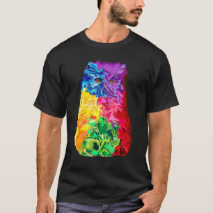 Cat Persian Cat Womens Colourful Persian Cat Mens T-Shirt