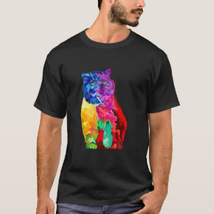 Cat Persian Cat Womens Colourful Persian Cat Mens T-Shirt