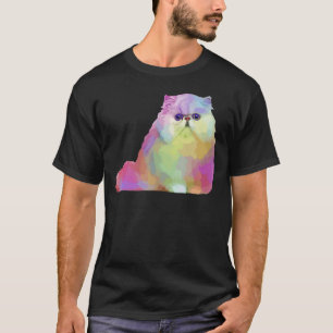 Cat Persian Cat Womens Colourful Persian Cat Mens T-Shirt