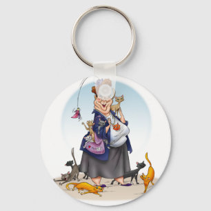 cat person key ring