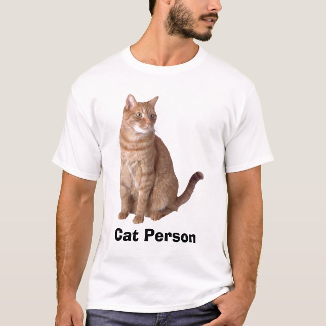 Cat Person Mens T-shirt (Front)
