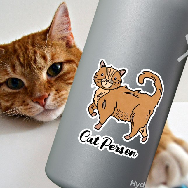 Cat Person Orange Tabby Sticker (Creator Uploaded)