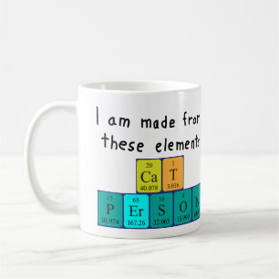 Cat Person periodic table name mug