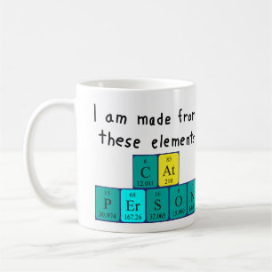 Cat Person periodic table name mug
