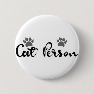 Cat Person Typography Art 6 Cm Round Badge