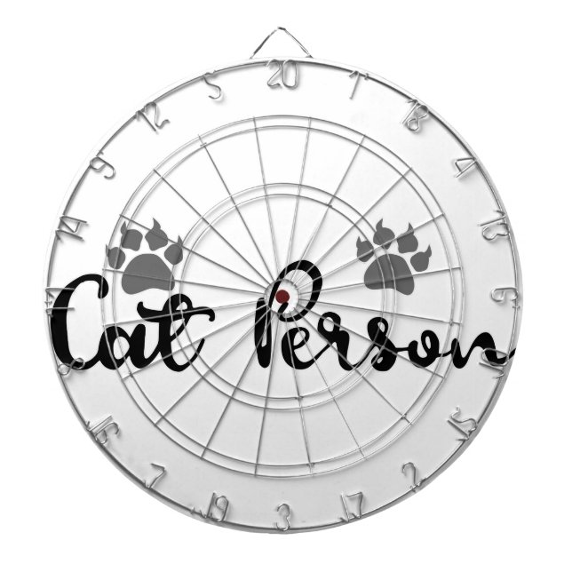 Cat Person Typography Art Dartboard (Front)