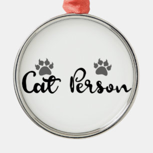 Cat Person Typography Art Metal Tree Decoration