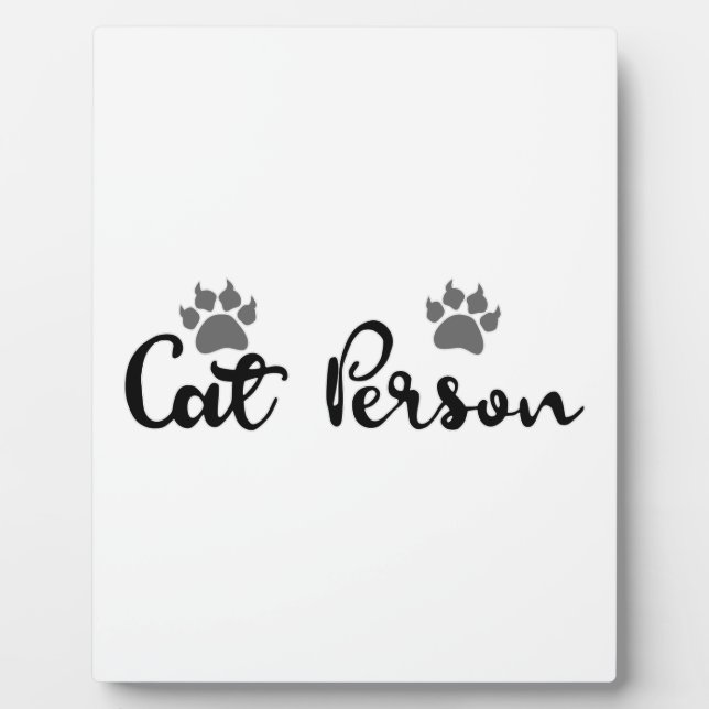 Cat Person Typography Art Plaque (Front)