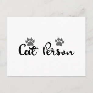 Cat Person Typography Art Postcard