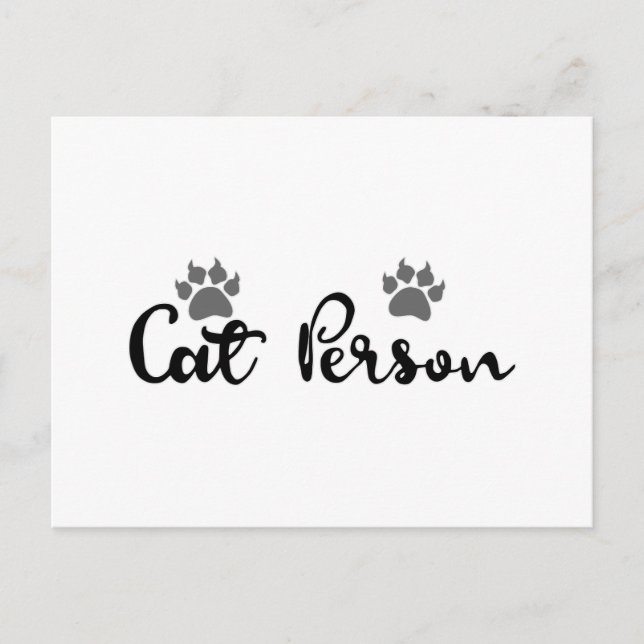Cat Person Typography Art Postcard (Front)