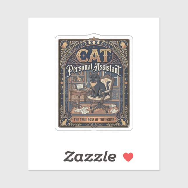 Cat Personal Assistant Cat Funny Owner Humour Vint (Sheet)