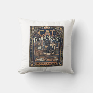 Cat Personal Assistant Cat Funny Owner Humour Vint Cushion
