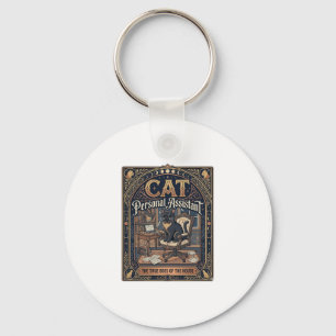 Cat Personal Assistant Cat Funny Owner Humour Vint Key Ring