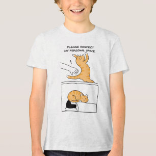 Cat Personal Space Please Respect Me Introvert Com Tri-Blend Shirt