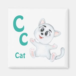 Cat personalise ABC: Letter C - Add Your Name Magnet