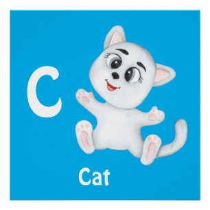 Cat personalise ABC: Letter C - Add Your Name Poster