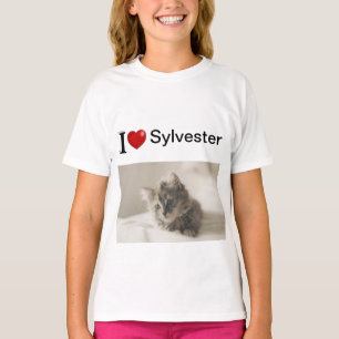 Cat Personalised black text T-Shirt