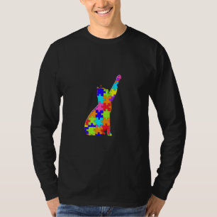 Cat Pet Animal Jigsaw Autism Puzzle T-Shirt