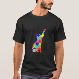 Cat Pet Animal Jigsaw Autism Puzzle T-Shirt