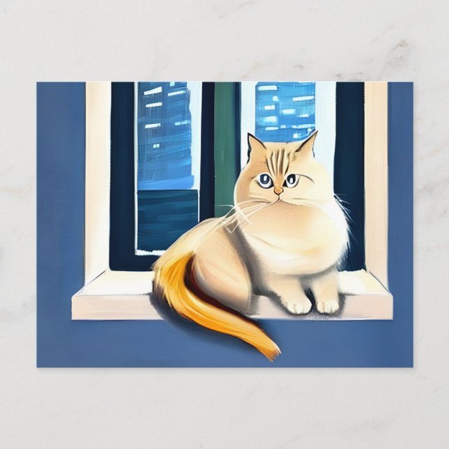 Cat pet art postcard (Front)