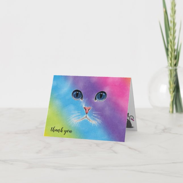 Cat Pet Care Thank You  Card (Front)