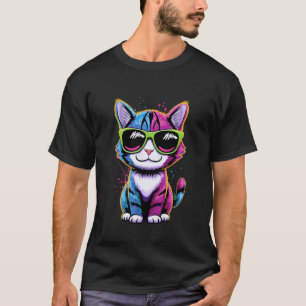 Cat Pet Colourful Cat T-Shirt