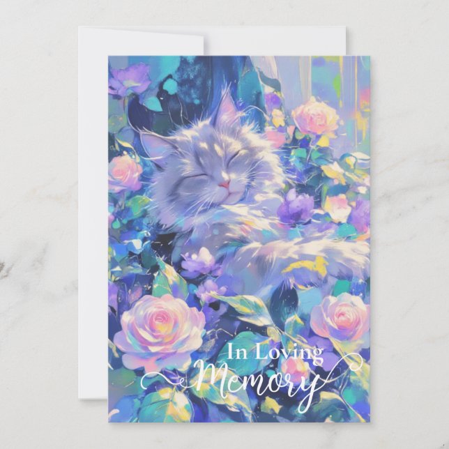 Cat, pet loss sympathy card  (Front)