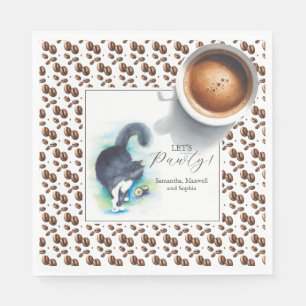 Cat Pet Portrait Coffee Lover Napkins