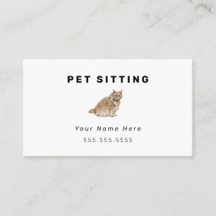 Cat Pet Sitting Business Cards