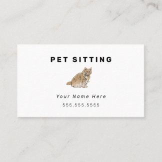 Cat Pet Sitting Business Cards