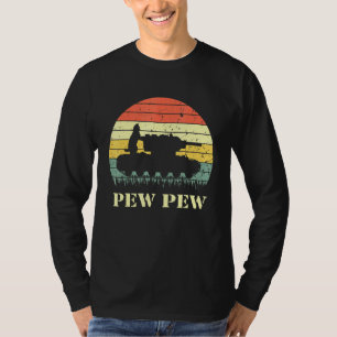 Cat Pew Pew Cat Driving Tank Vintage Retro