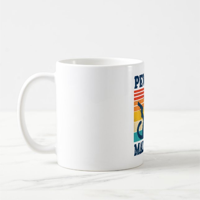 Cat Pew Pew Madafakas Crazy Cat Gun Coffee Mug (Left)