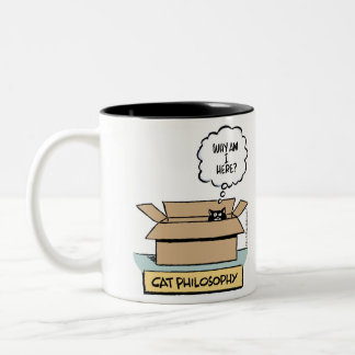 Cat Philosophy (Right hand) Two-Tone Mug