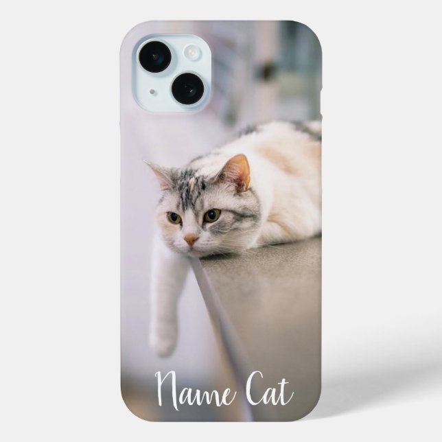 Cat phone case customised with your pet name (Back)