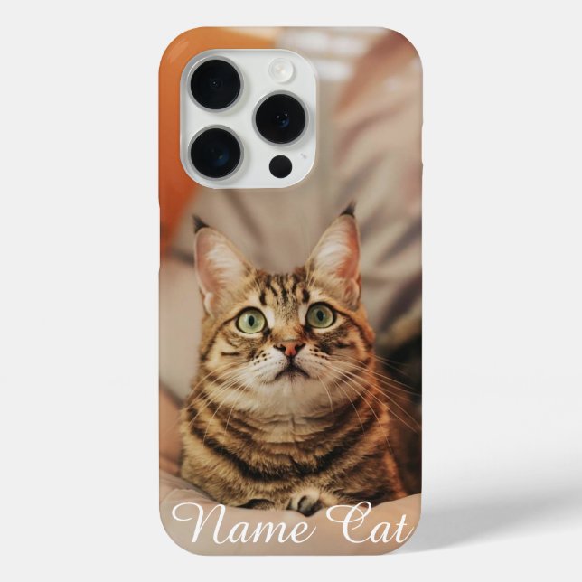 Cat  phone case customised with your pet name (Back)