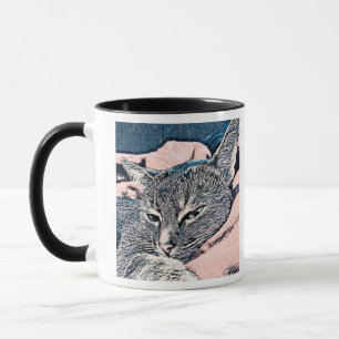 Cat photo, cat, Pets, funny cat, pastel background Mug