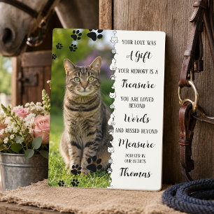 Cat Photo Custom Poem Memorial Plaque