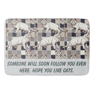 Cat photo humour text Bath Mat
