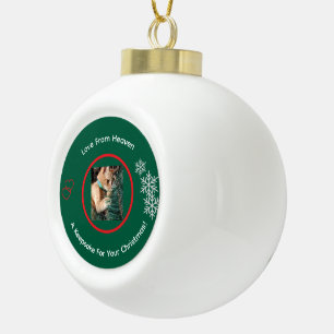 Cat Photo Memorial Ceramic Ball Christmas Ornament